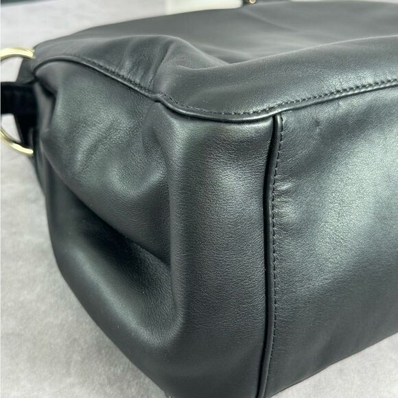 Valentino Garavani $2795 Rockstud Ruched Bloomy Black Leather Bag - Picture 7 of 14